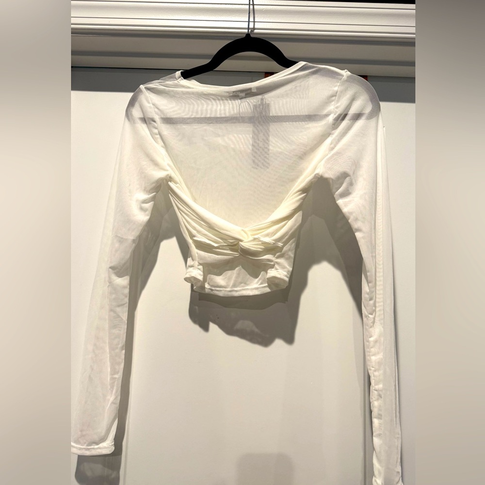 Sheer White Mesh Crop Top & Sarong Set - NWT